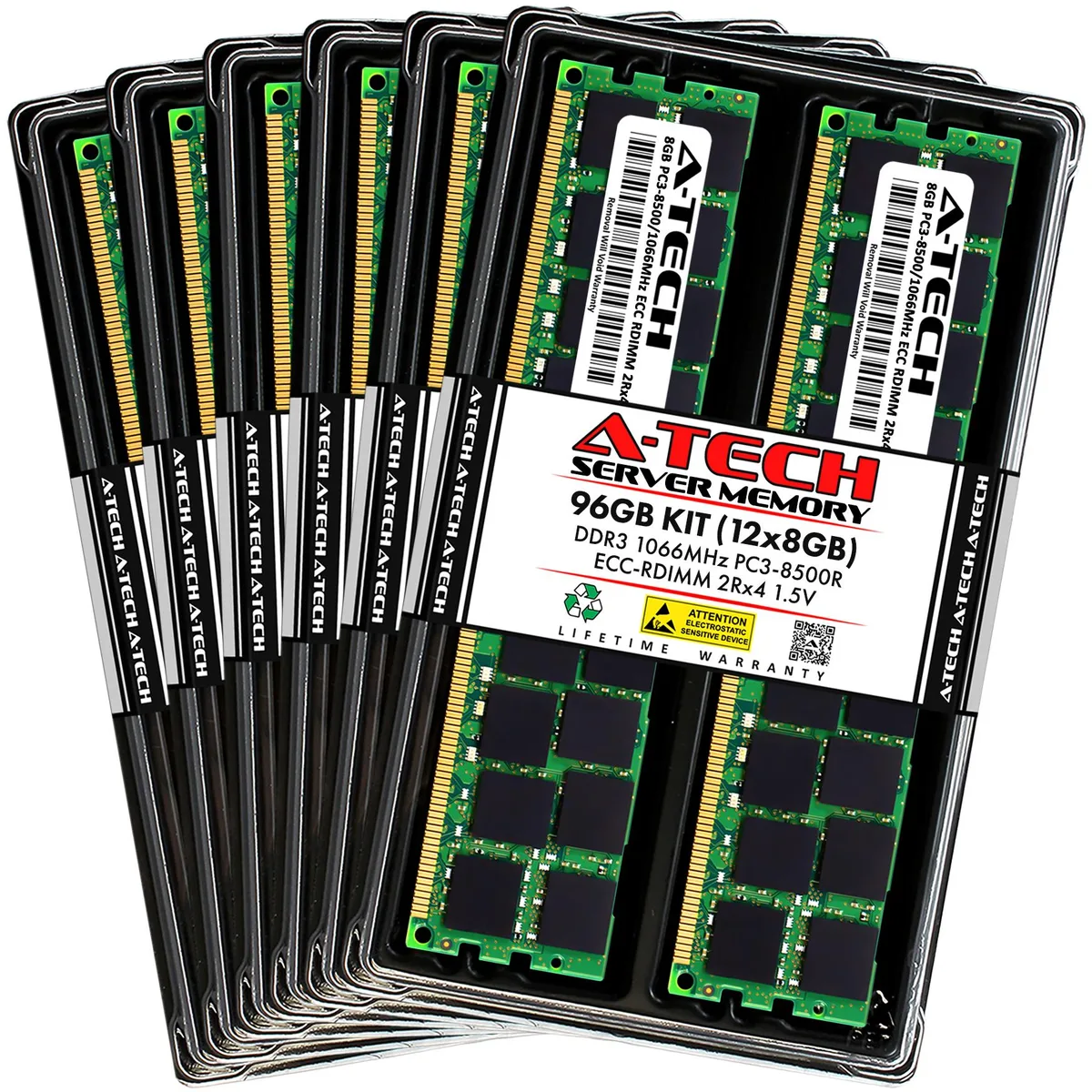 A-Tech A-Tech 96GB Kit (12x8GB) DDR3 1066 ECC RDIMM 240-Pin Memory Upgrade for Apple Xserve (Early 2009, 8-Core) — 商品写真