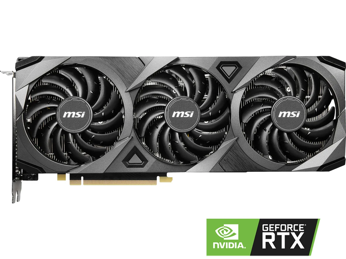MSI GeForce RTX 3070 Ventus triple-fan graphics card with graphene backplate