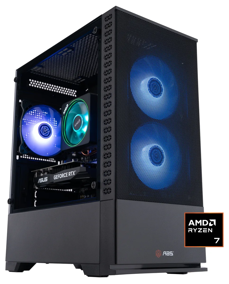 Black micro-ATX tower with obsidian finish, side panel window visible
