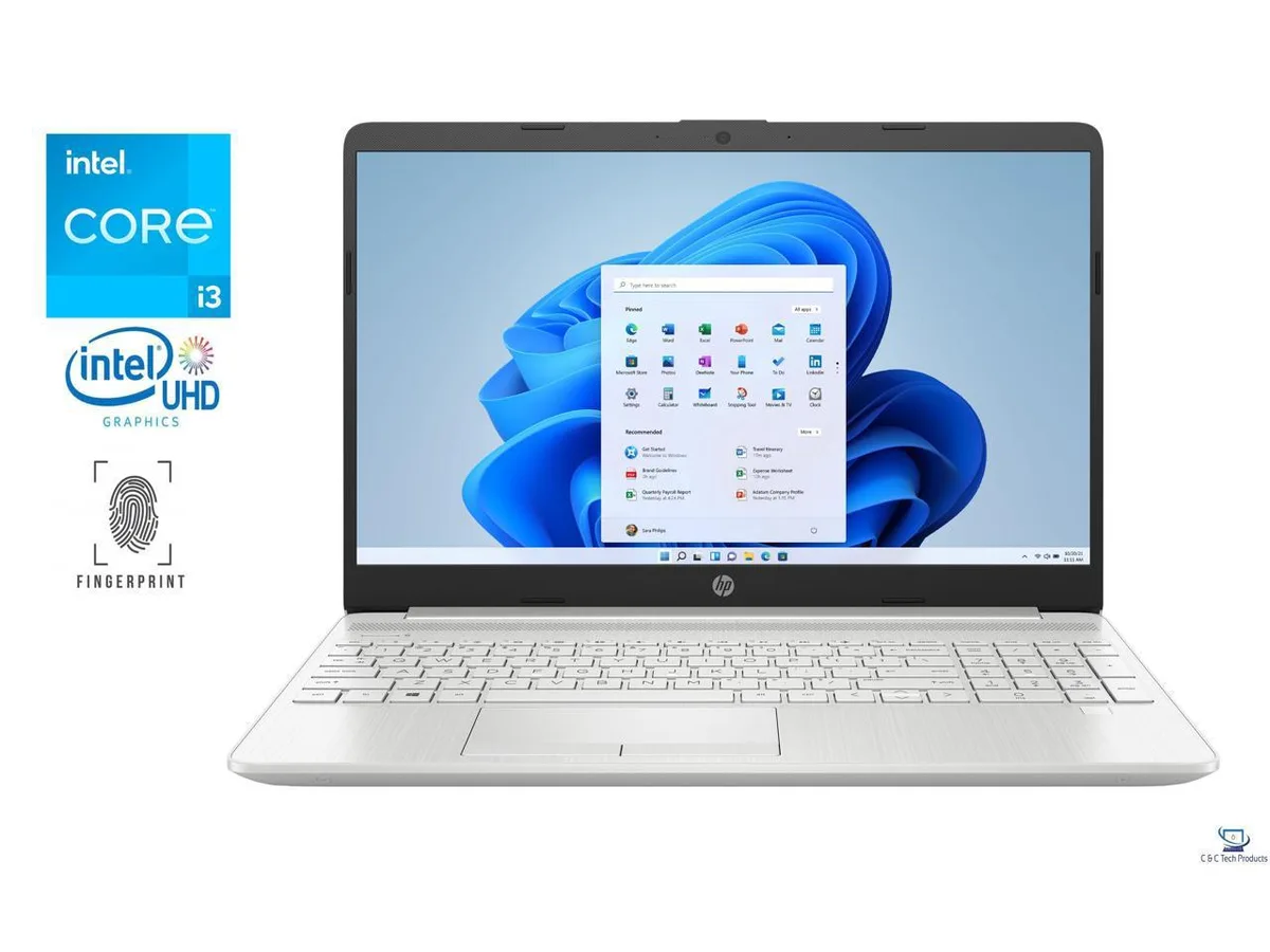 HP HP 15-DW3033 laptop Core i3-1115G4 8GB 512GB 15.6" 1920x1080 Windows 10 Pro Silver — photo du produit