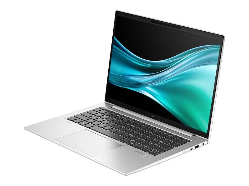 Silver 13 inch EliteBook 835 G11 laptop closed on plain background