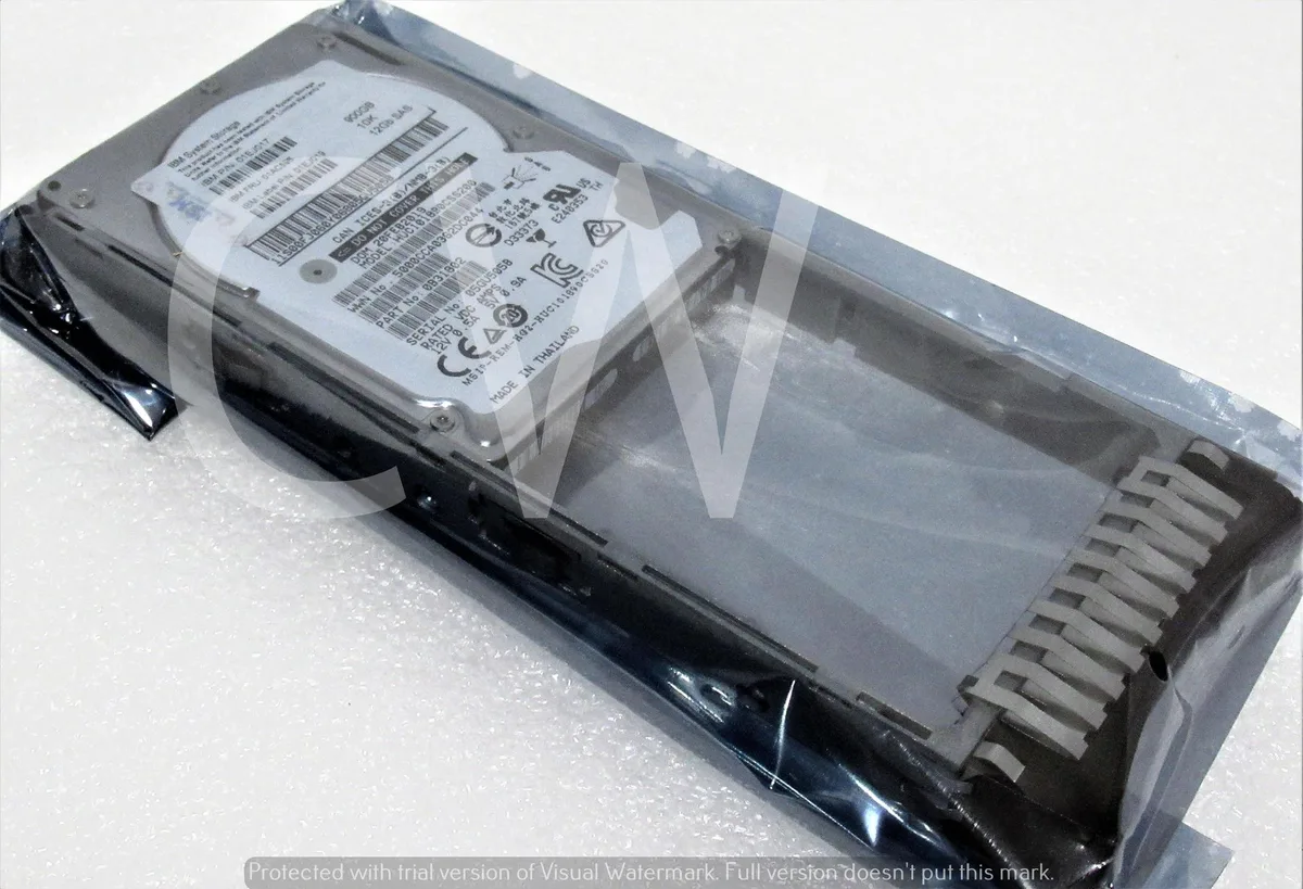 2.5 inch SAS hard drive in silver metal caddy