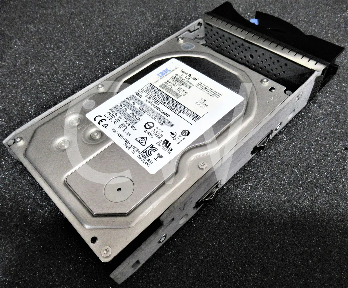 IBM 3.5 inch SAS hard drive in silver caddy