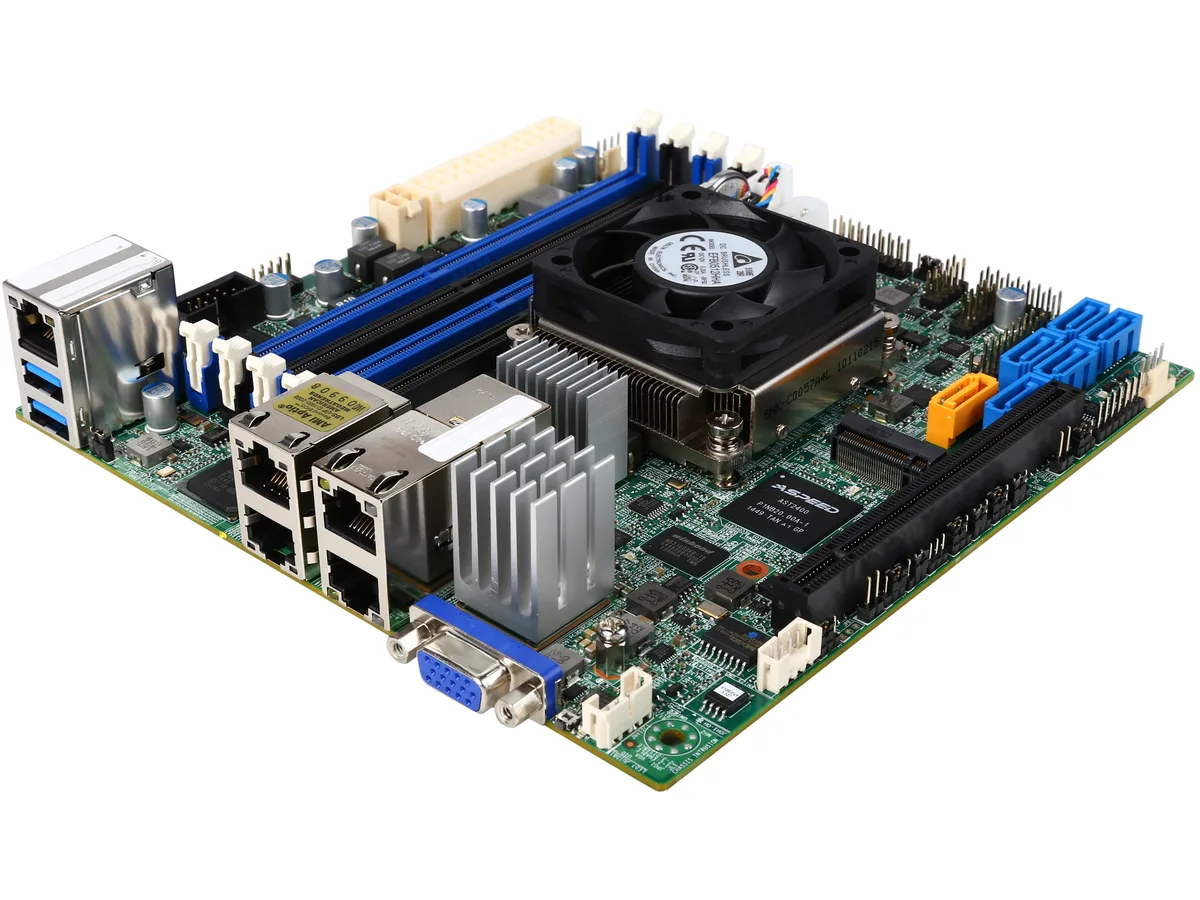 Supermicro Supermicro MBD-X10SDV-TLN4F-O server motherboard Xeon D-1541 FCBGA 1667 Mini ITX — fotografie produktu