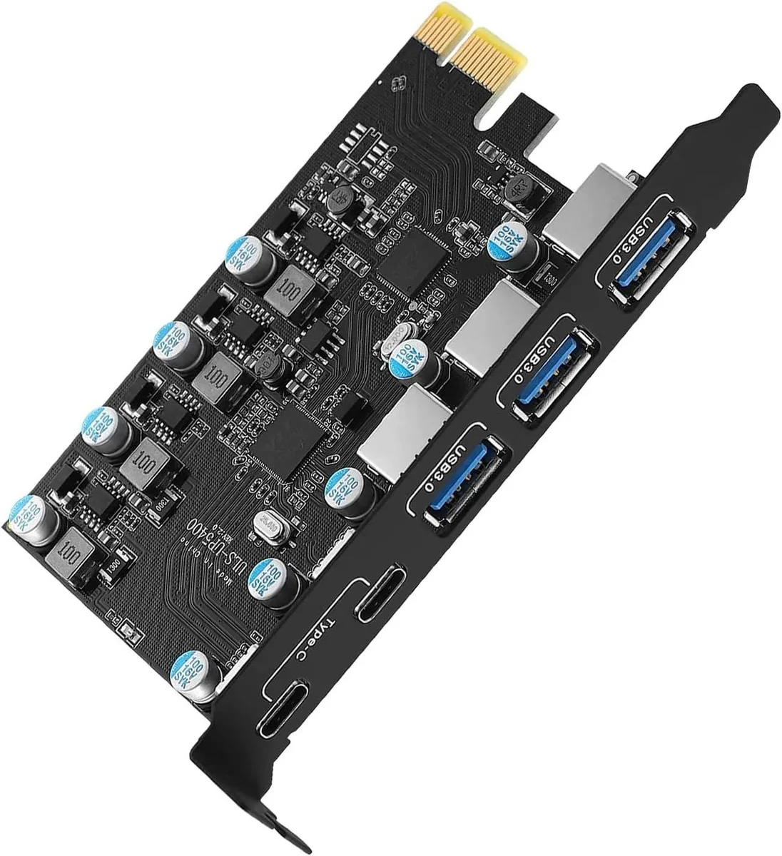 ESTONE ESTONE PCIE23A2C 5-Port PCIe USB 3.0 Card (2×USB-C, 3×USB-A) — product photo