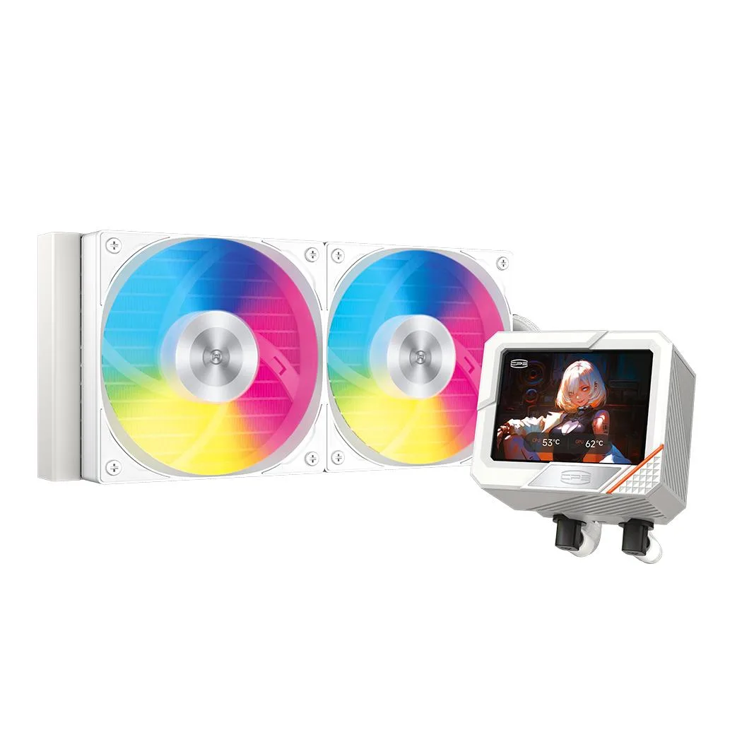 PCCOOLER PCCOOLER GT240 ARGB Display White liquid cooler — product photo