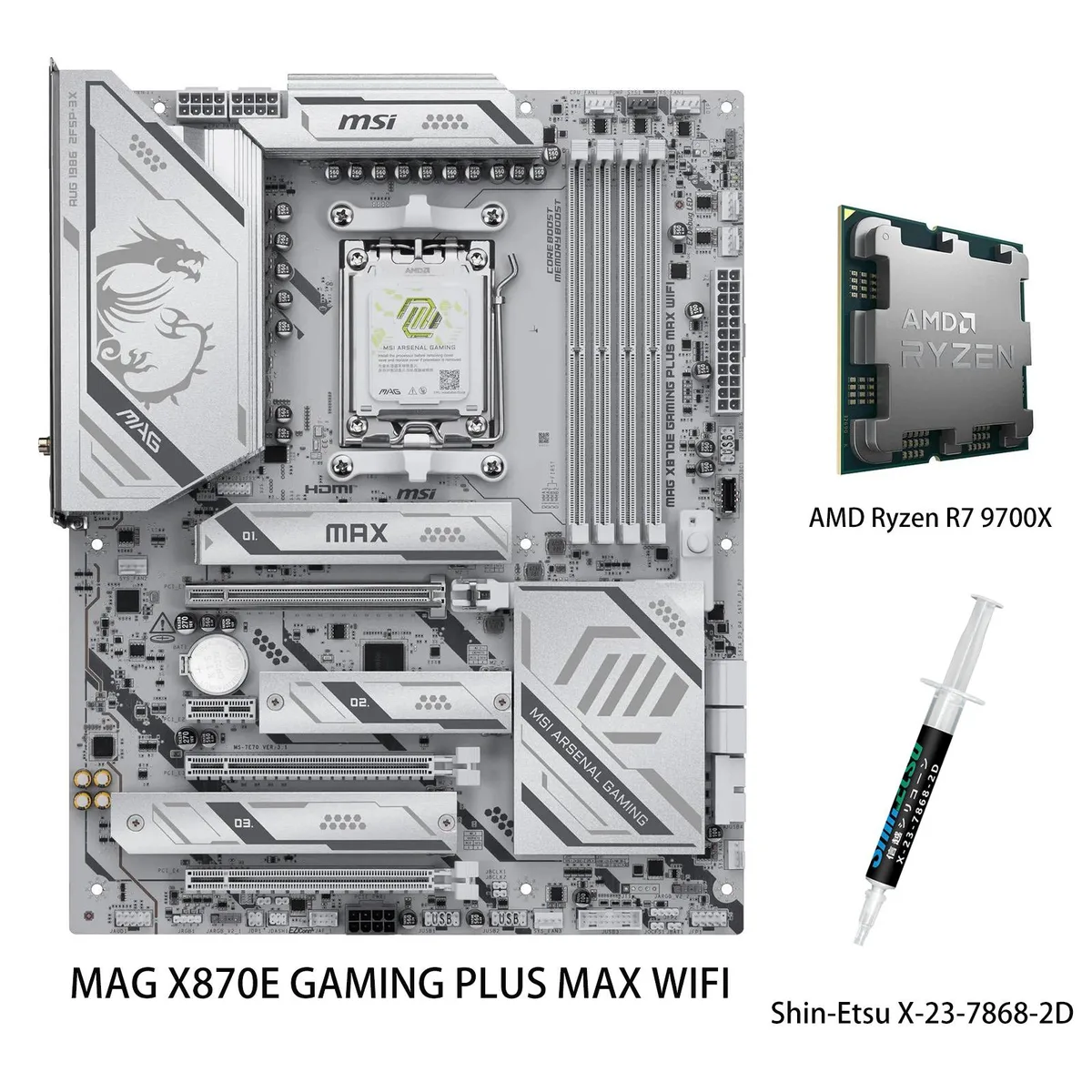 MSI MSI MAG X870E GAMING PLUS MAX WIFI Ryzen 7 9700X Combo AMD motherboard — ürün fotoğrafı