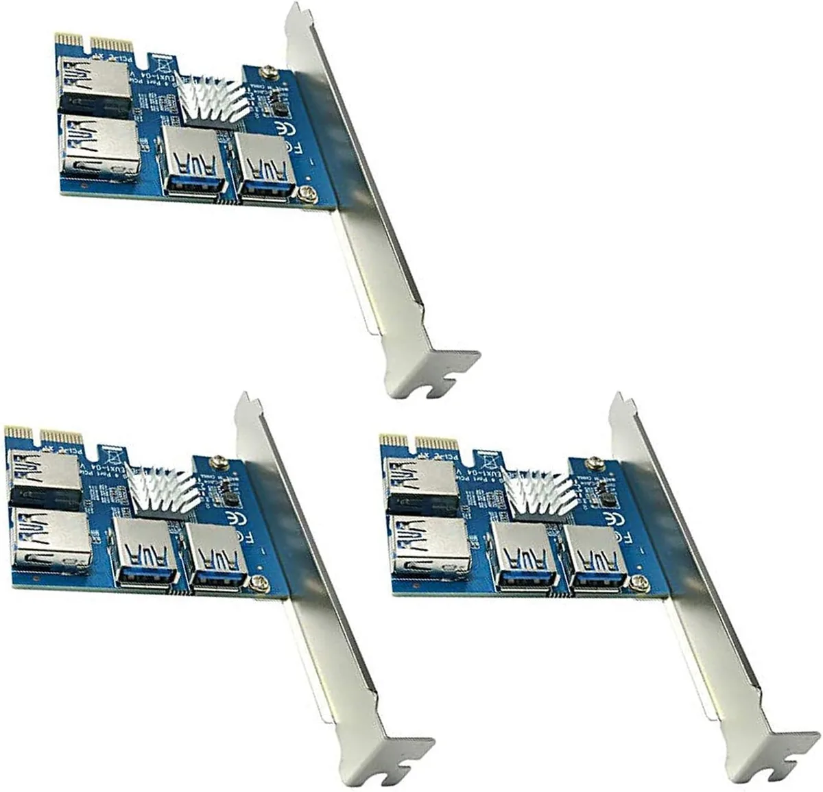 AAAwave AAAwave PCI-E 1X to 16X Riser 4-Port USB 3.0 Hub Pack of 3 — صورة المنتج