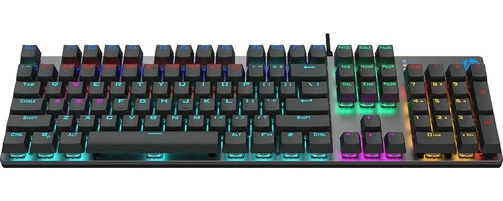 HP GK400F Spanish mechanical keyboard gun metal finish USB wired RGB backlit