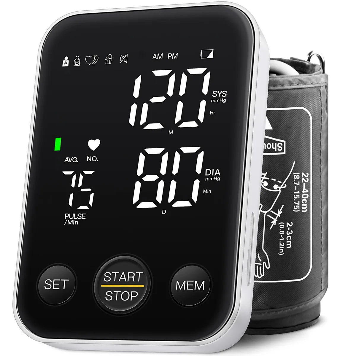  DOUHAO C02 Blood Pressure Monitor 2 Users 120 Readings 22-40 cm Cuff Black — produkto nuotrauka