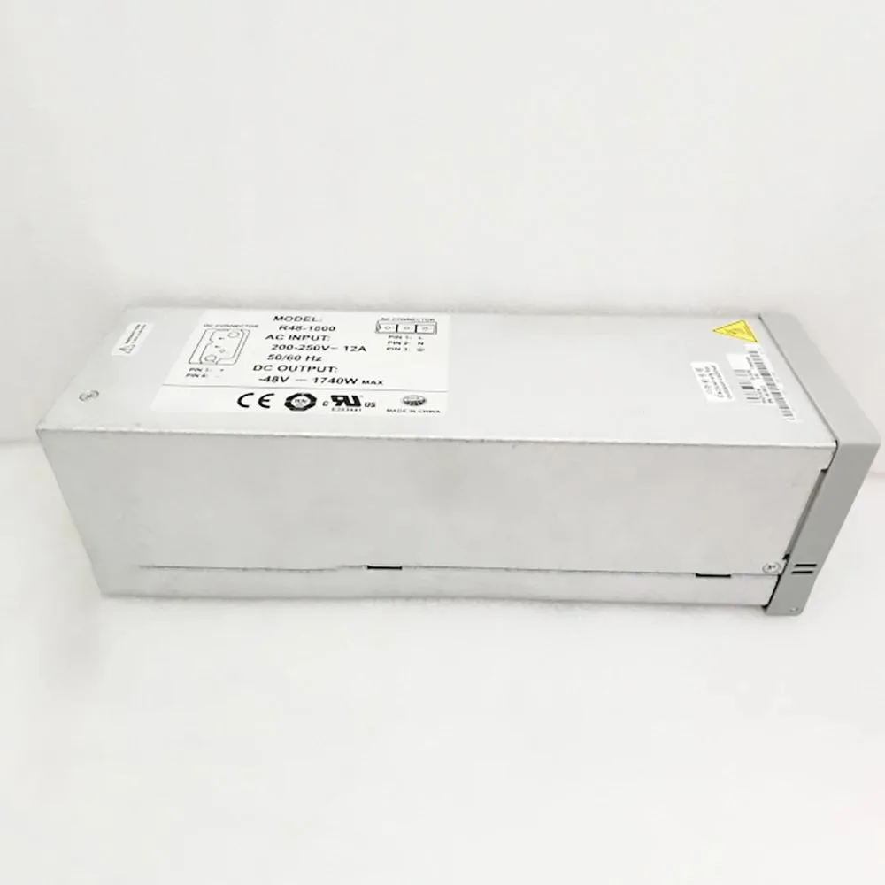 Rectangular black metal ATX power supply unit with ventilation grille