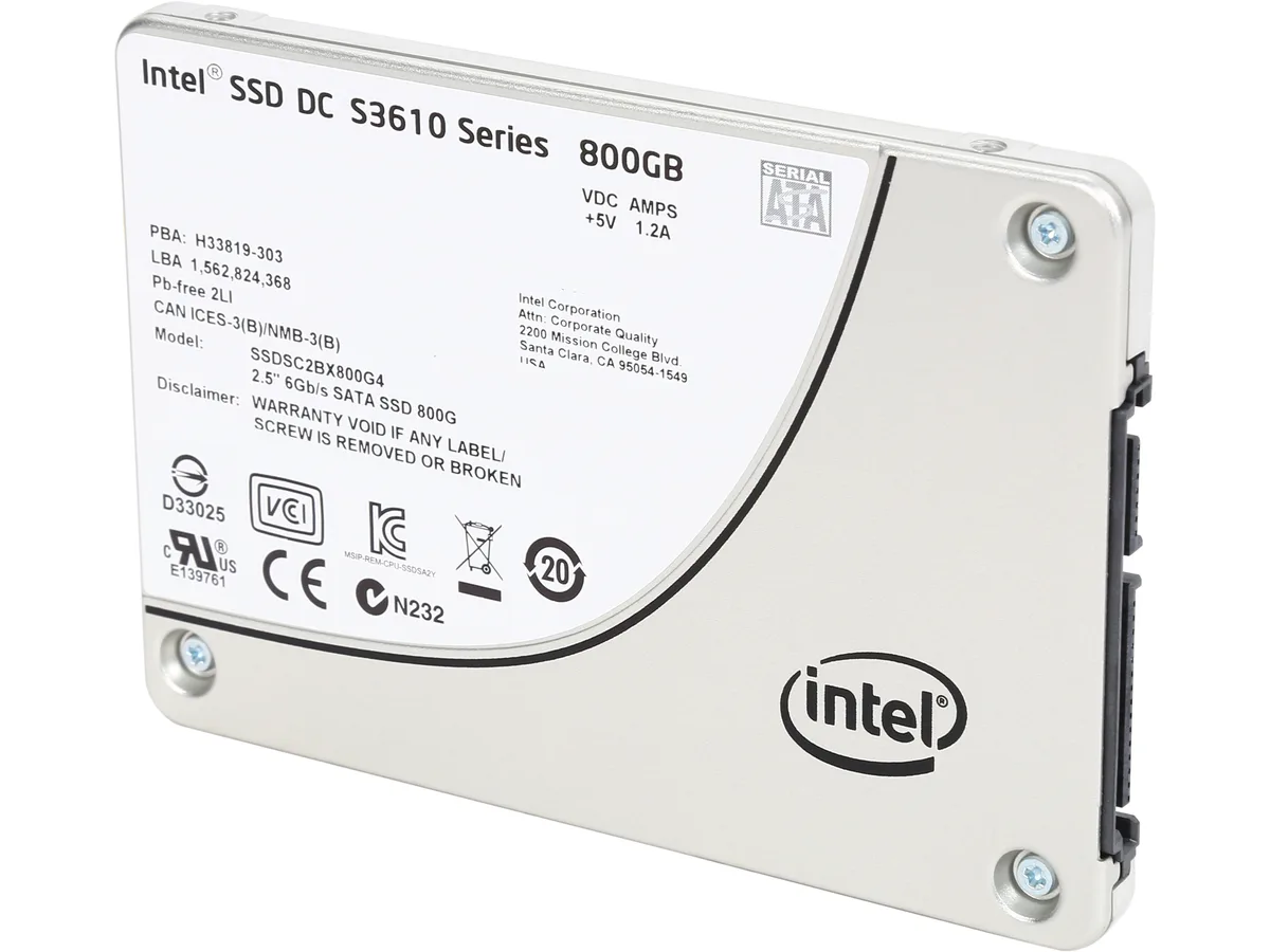 Intel Intel DC S3610 SSDSC2BX800G401 800GB 2.5" SATA enterprise SSD — termékfotó