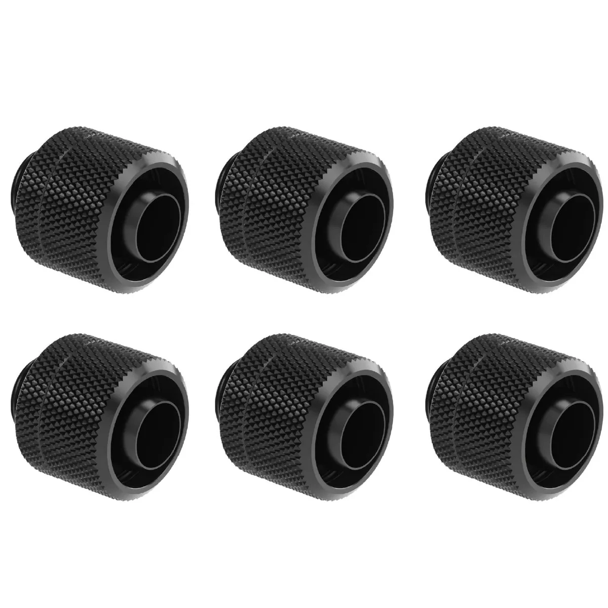 greenDracaena greenDracaena G1/4" 3/8" ID 5/8" OD Compression Fitting 6 Pack Black — photo du produit