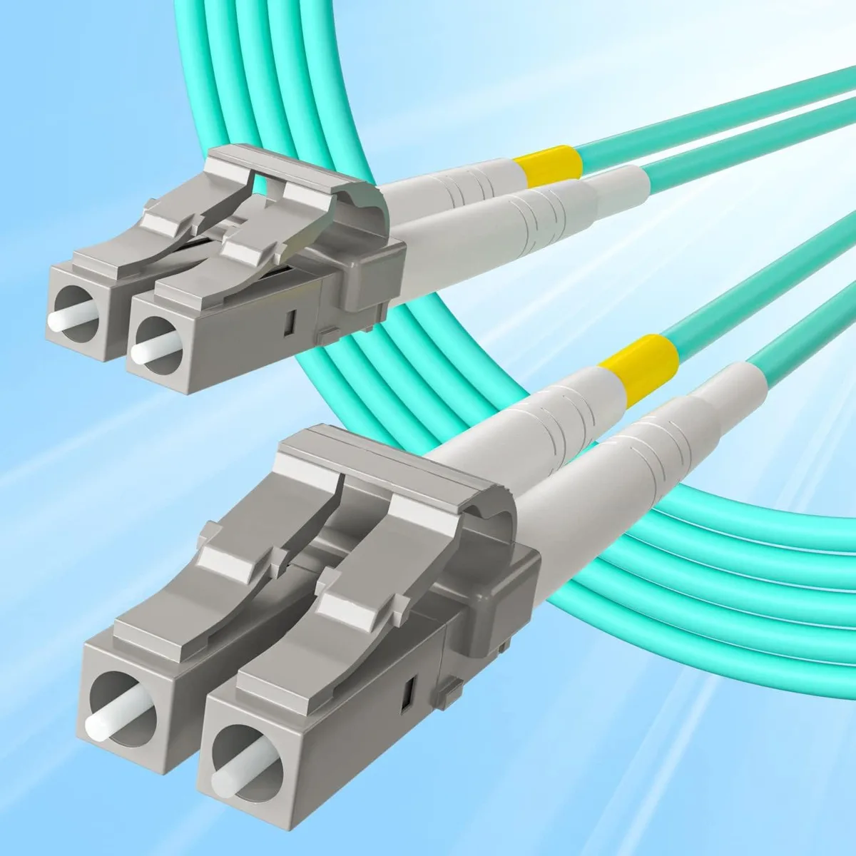 10Gtek 10Gtek LC-LC OM3 Duplex 50/125 LSZH Aqua 50m fibre optic cable — fotografia produktu