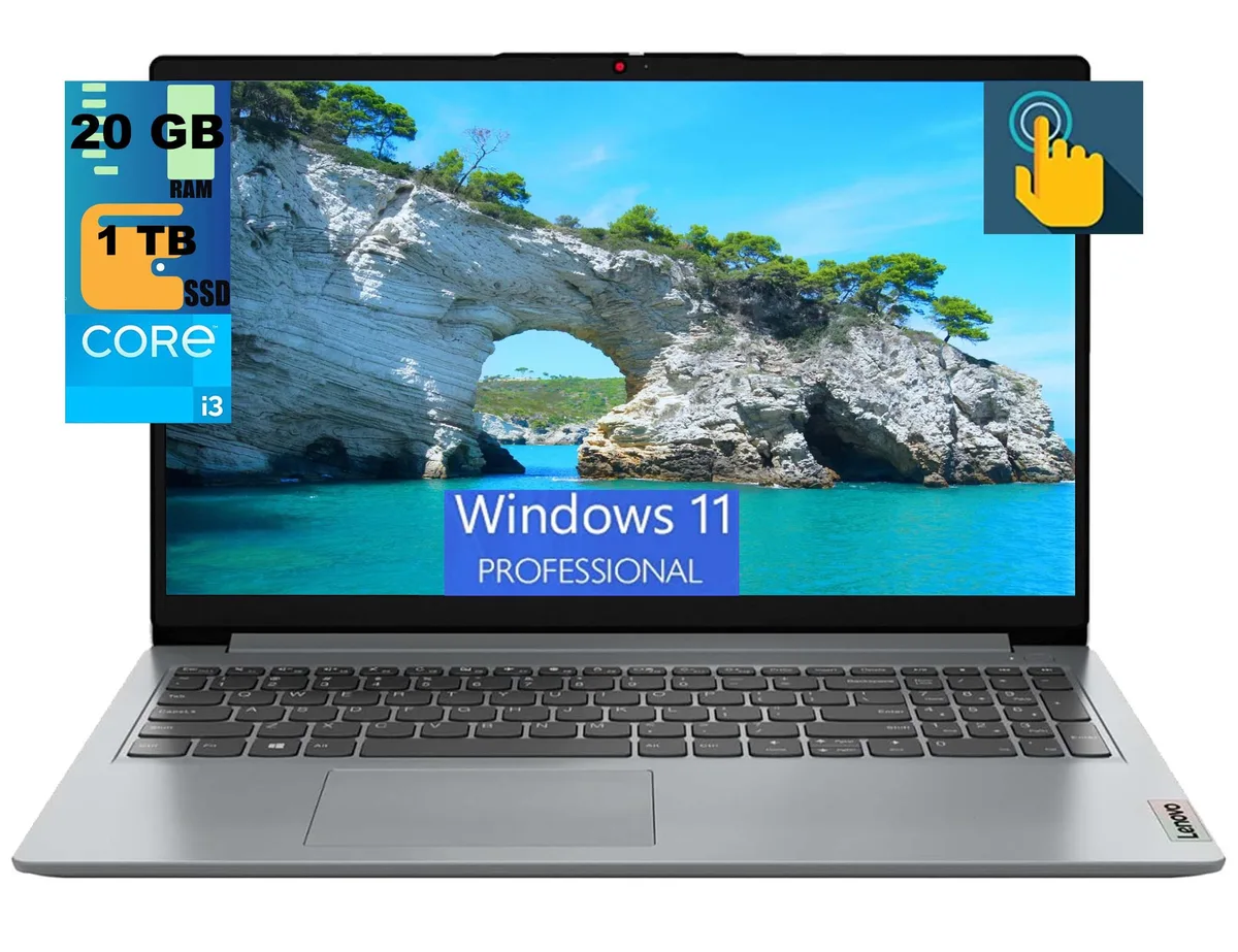 Lenovo Lenovo IdeaPad 1 15 laptop 15.6" FHD touchscreen Intel Core i3-1215U 20GB DDR4 1TB PCIe SSD Windows 11 Pro — product photo
