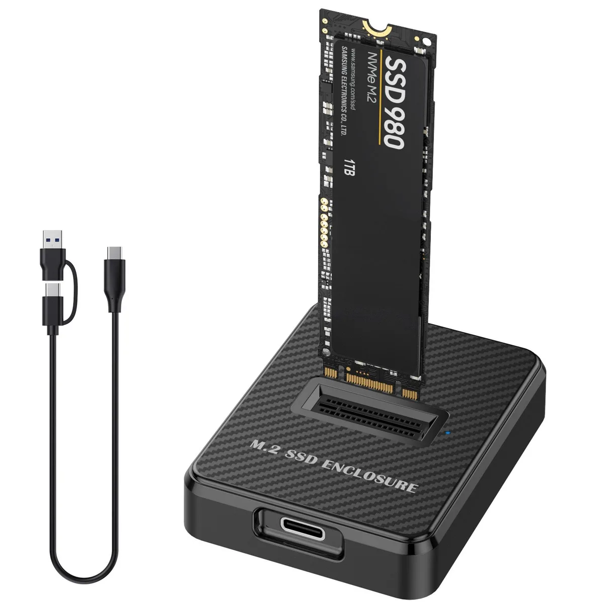 HANNORD HANNORD M.2 NVMe SATA USB 3.1 Type-C Thunderbolt 3 Black drive enclosure — foto produk