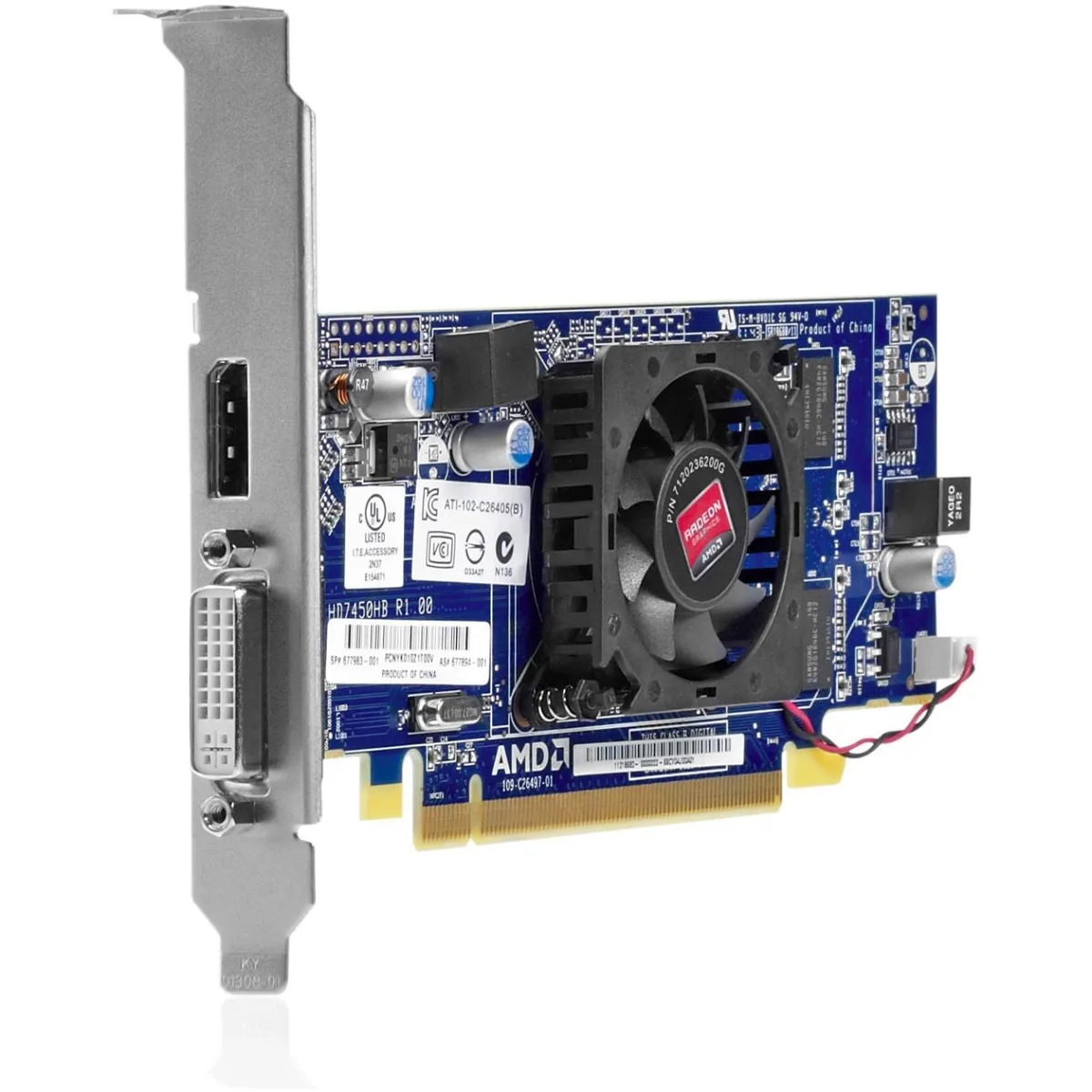 HP Radeon HD 7450 plug-in graphics card with DisplayPort