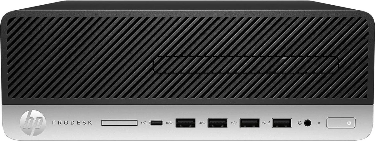 HP ProDesk 600 G5 small form factor desktop in black finish