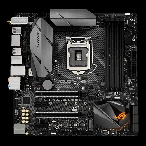 ASUS ROG STRIX Z270G GAMING mATX motherboard black with RGB accents