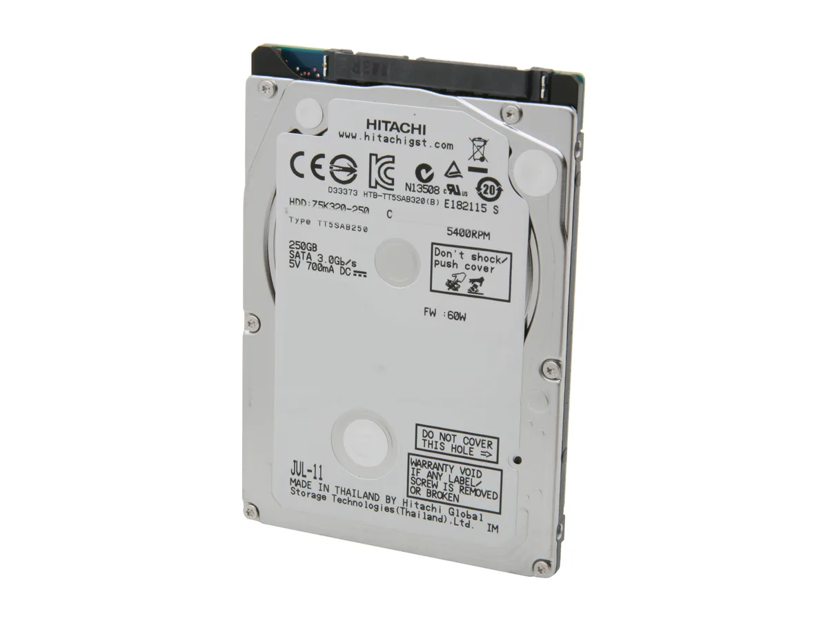 HGST HGST Travelstar Z5K320 0A78602 250GB 5400 RPM laptop hard drive — product photo