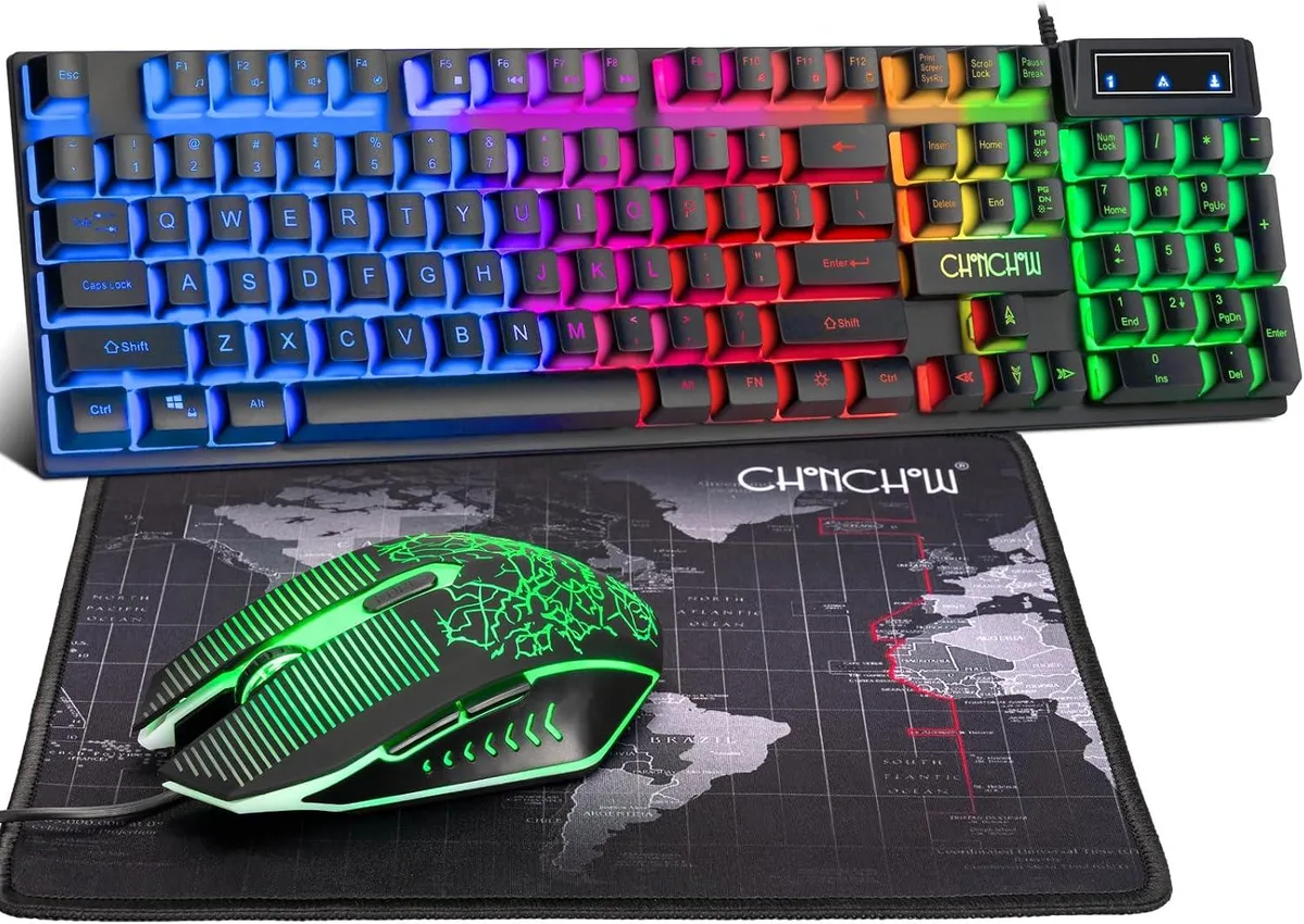 usbroway usbroway Gaming Keyboard 104Key 3600DPI Mouse with Mousepad — toote foto