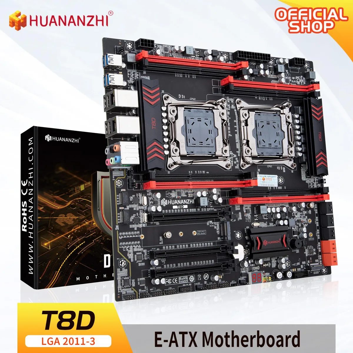 HUANANZHI HUANANZHI X99 T8D LGA 2011-3 Dual CPU Intel motherboard — product photo