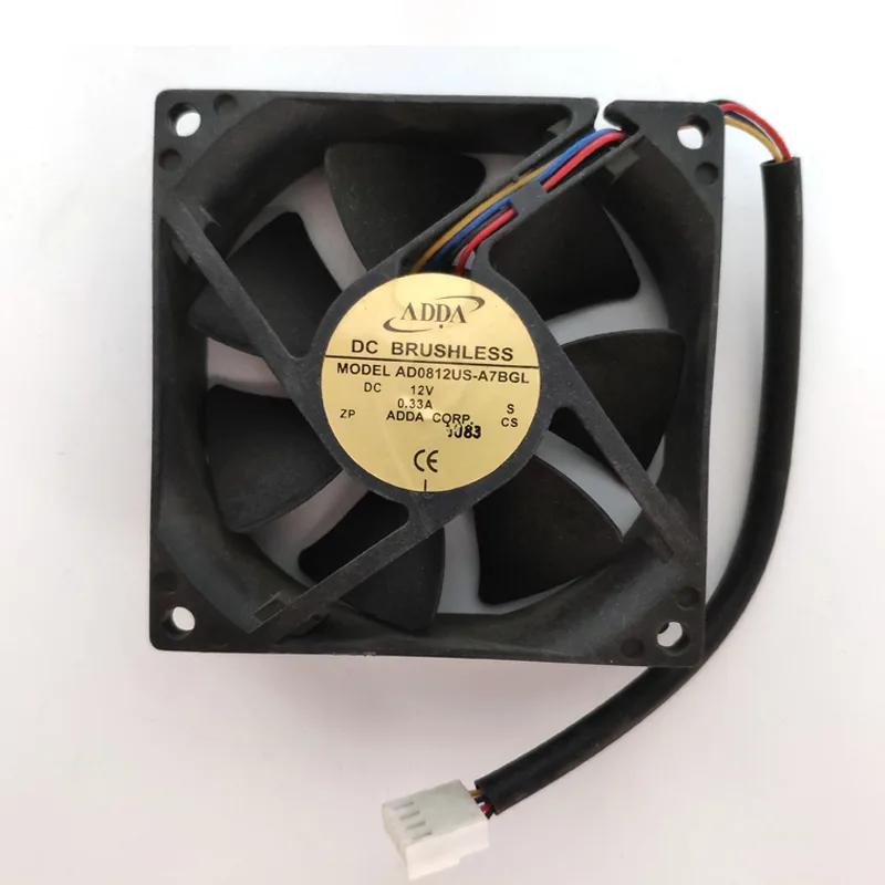 Fans Fans AD0812US-A7BGLSize 80×80×25 mm 12 V 0.33 A 4-wire case fan — product photo
