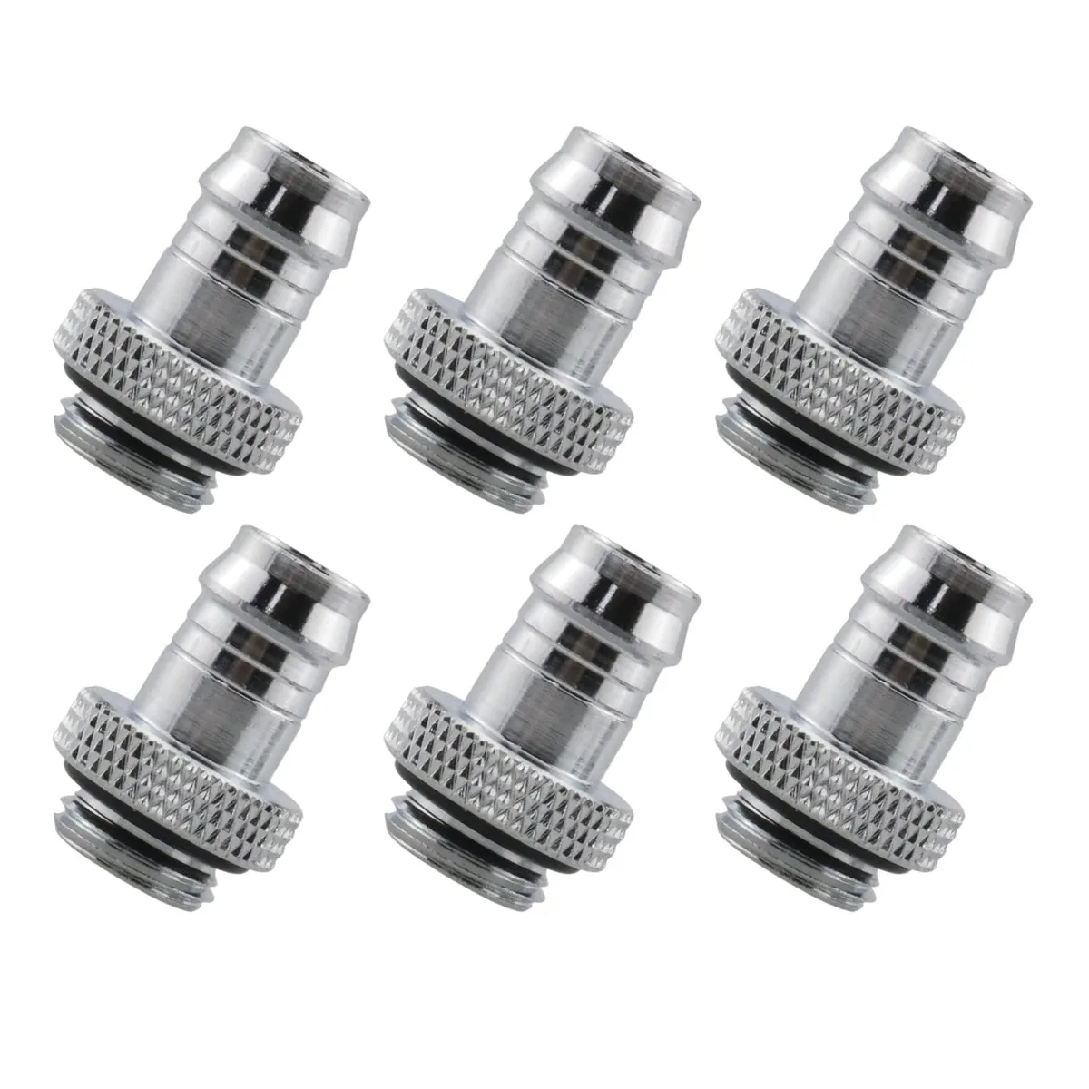 greenDracaena greenDracaena D-BBT-3F-Silver-6 6-pack G1/4" to 3/8" barb fittings Silver — photo du produit