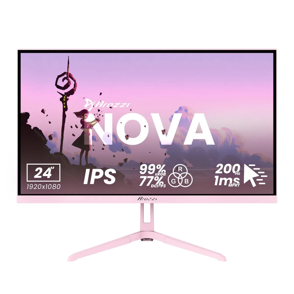 Arozzi Arozzi Nova 24" 200Hz IPS Gaming Monitor Pink — product photo