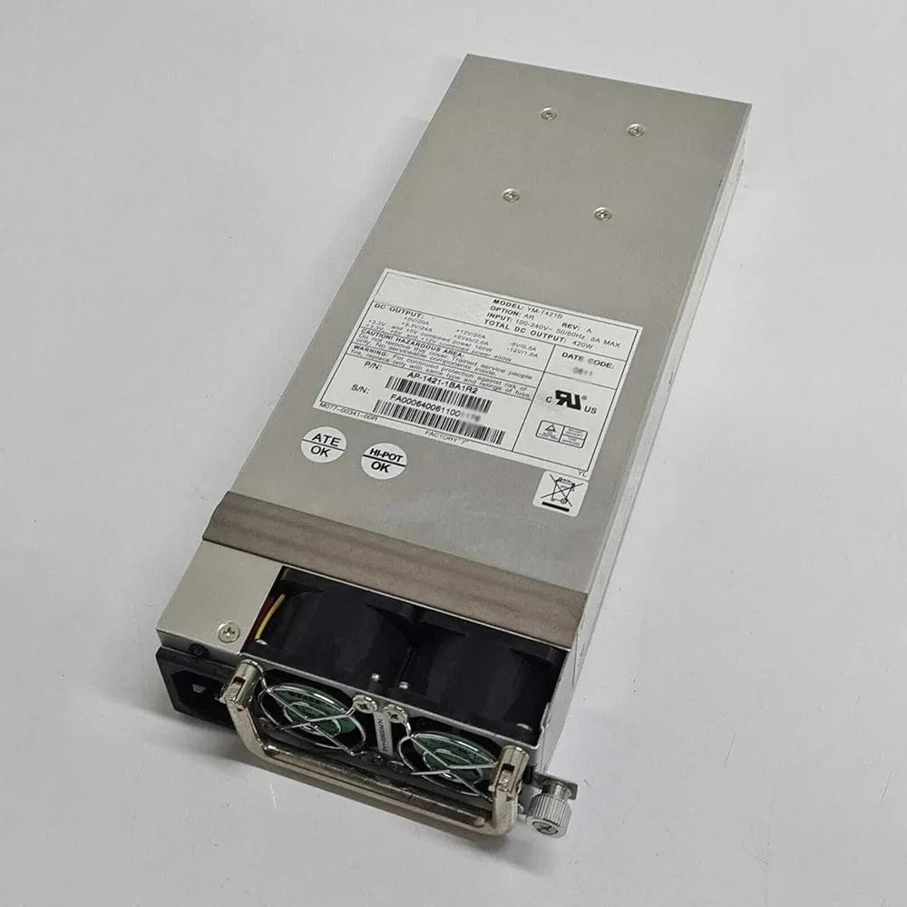 KHACHIMO 420W ATX power supply unit, matte black metal enclosure, rear fan grille, modular cable connectors visible