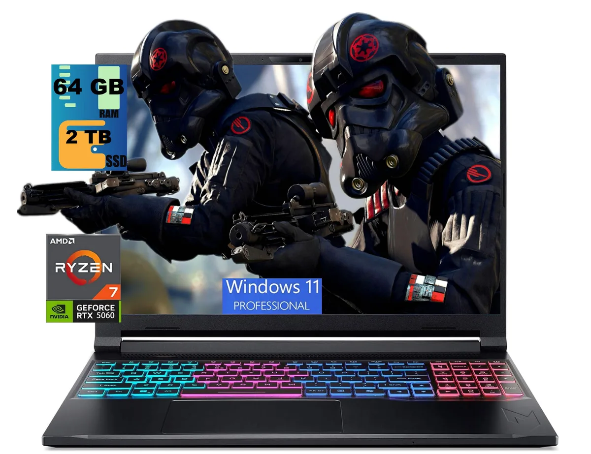 Black Acer Nitro V 16S gaming laptop closed lid matte finish