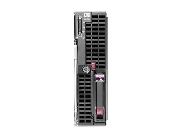 Rectangular metal blade server module with front handle and connector edge