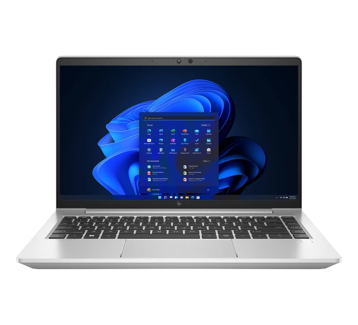 Silver 14-inch HP ProBook 640 G9 laptop, thin and light, non-touch FHD display, Grade A cosmetic condition