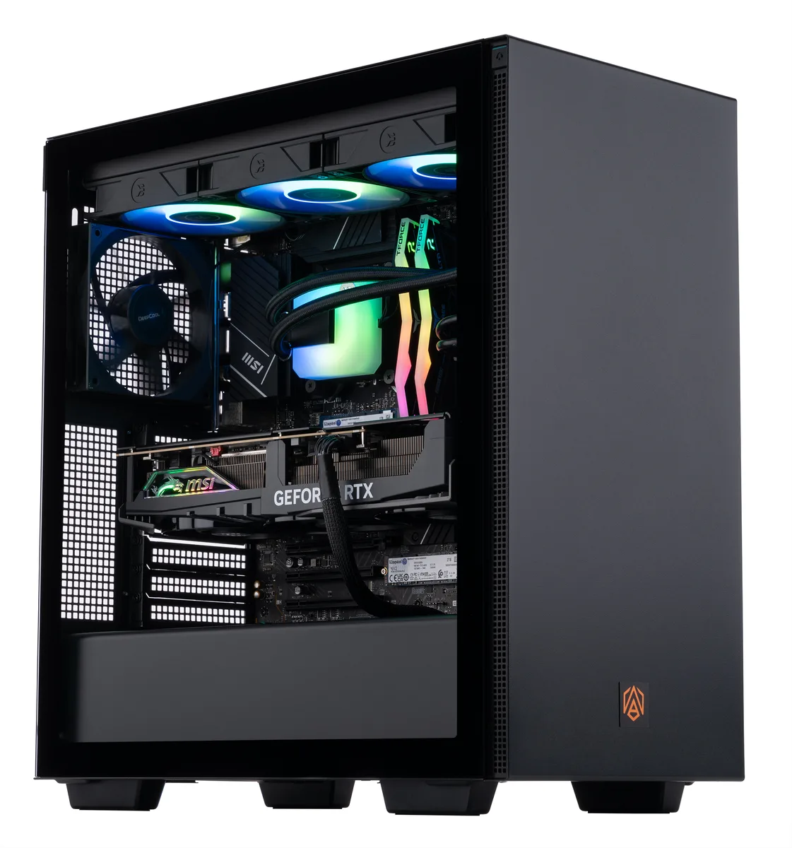 Gray Deepcool CH510 ATX mid-tower case with tempered glass side panel