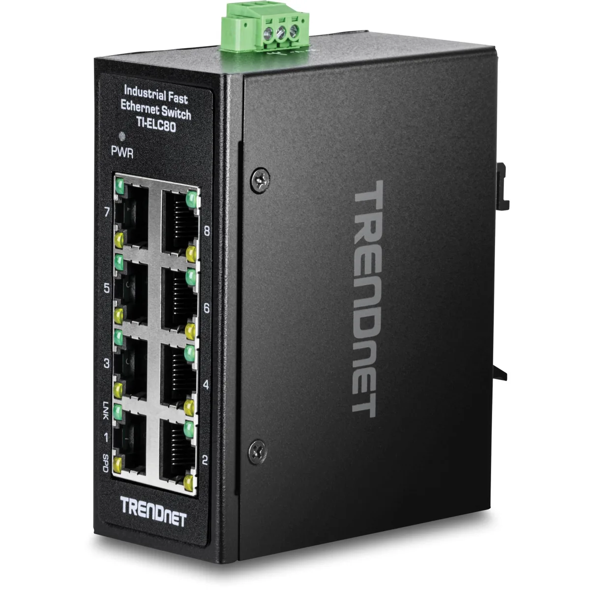 TRENDnet TRENDnet TI-ELC80 5-Port Industrial Fast Ethernet DIN-Rail Mini Switch — 商品写真