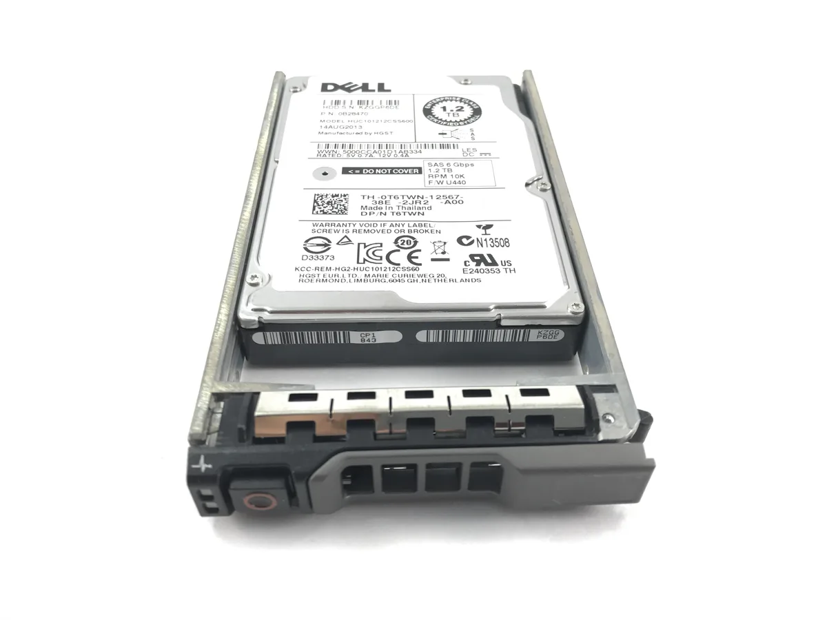 Silver 2.5 inch SAS hard drive with Dell label