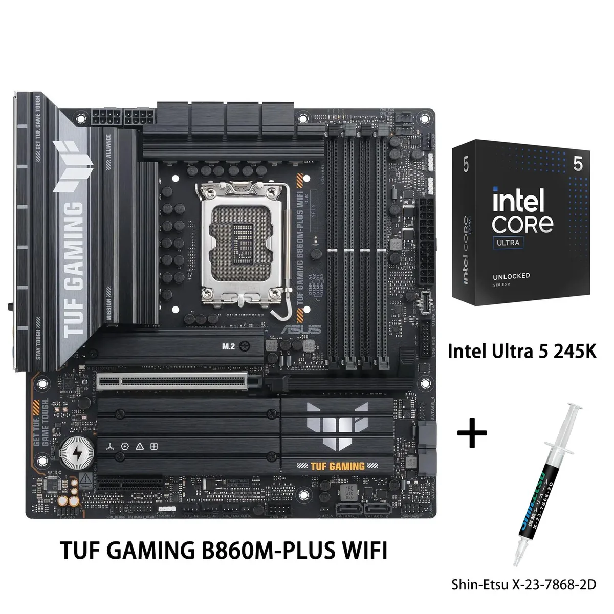 ASUS ASUS TUF GAMING B860M-PLUS WIFI Intel motherboard Ultra 5 245K combo — product photo