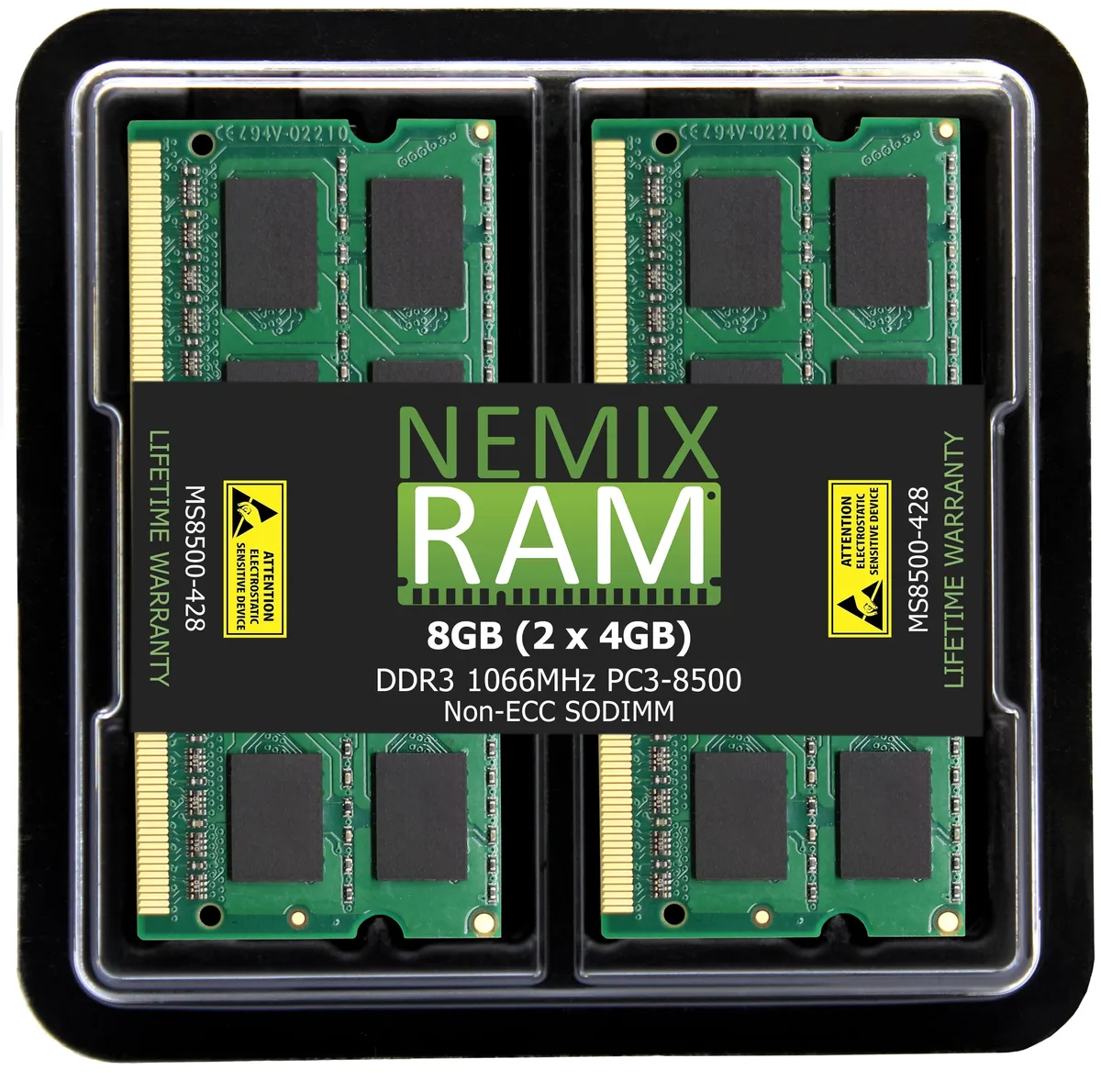 NEMIX RAM NEMIX RAM 8GB (2x4GB) DDR3 1066 PC3-8500 204-Pin SODIMM Laptop RAM — fotografia produktu