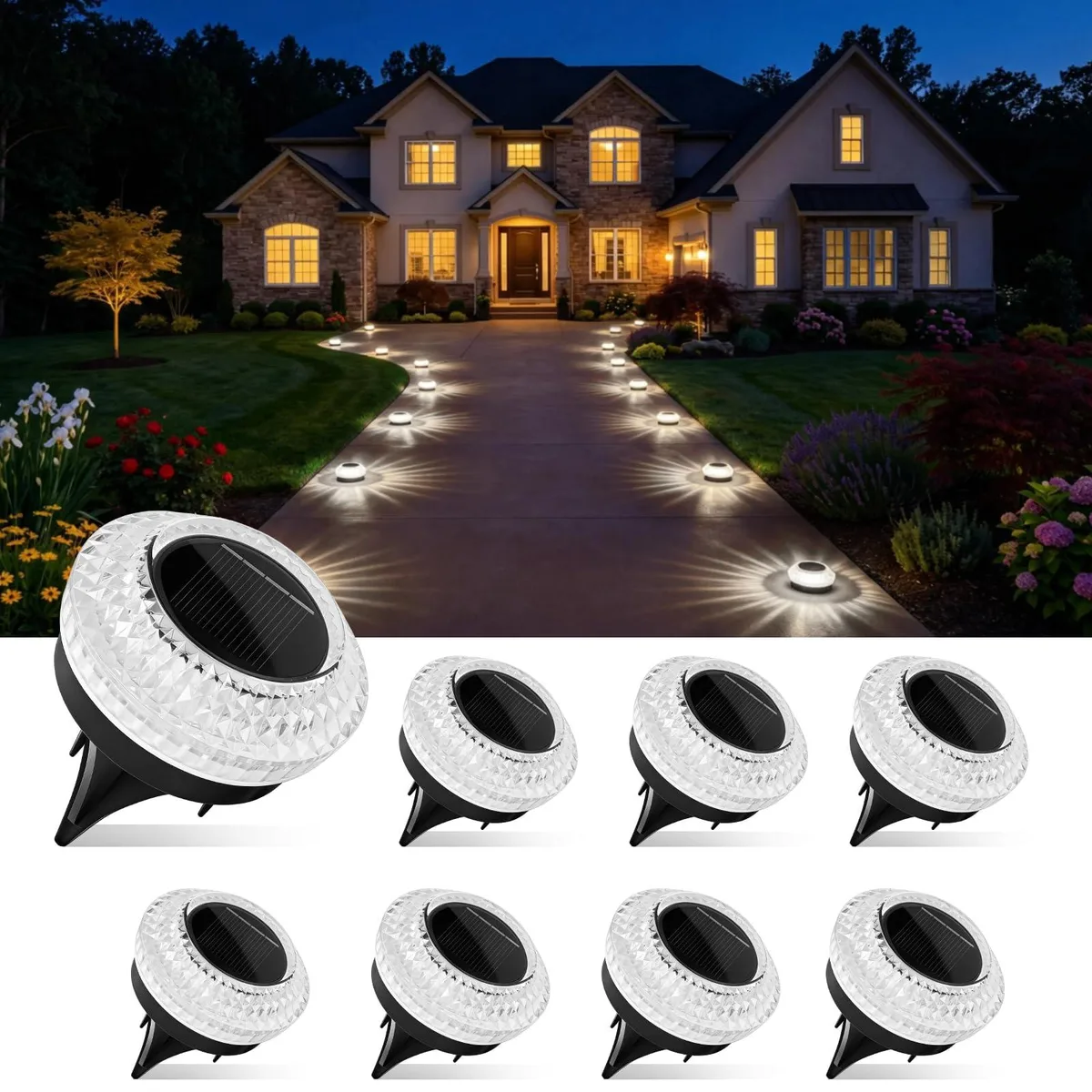  Gahomlumy 2503B-S8 8-pack 2.8 in solar landscape lighting — termékfotó