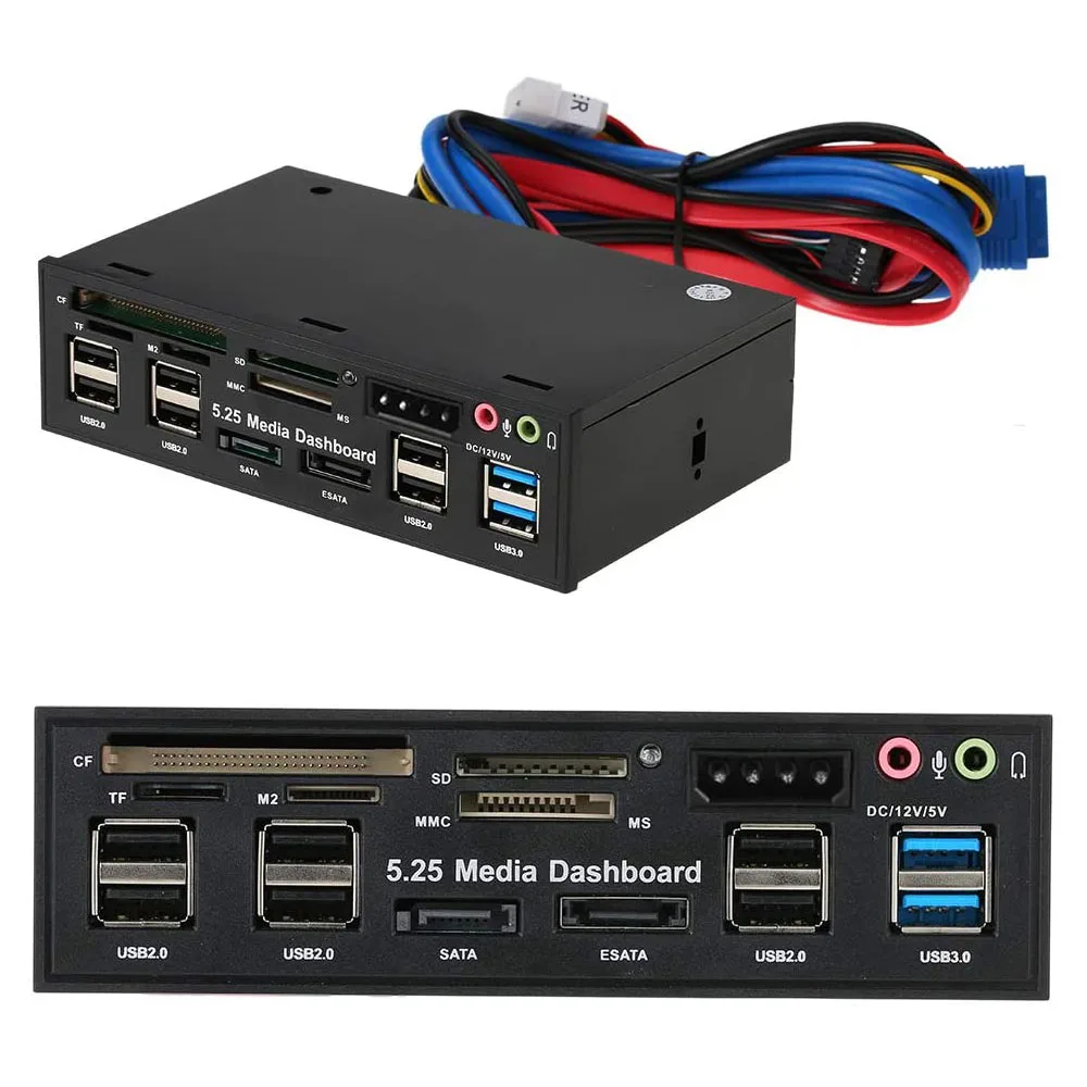 AUTENS AUTENS 5.25" eSATA SATA Card Reader USB 3.0 Hub Black — termékfotó