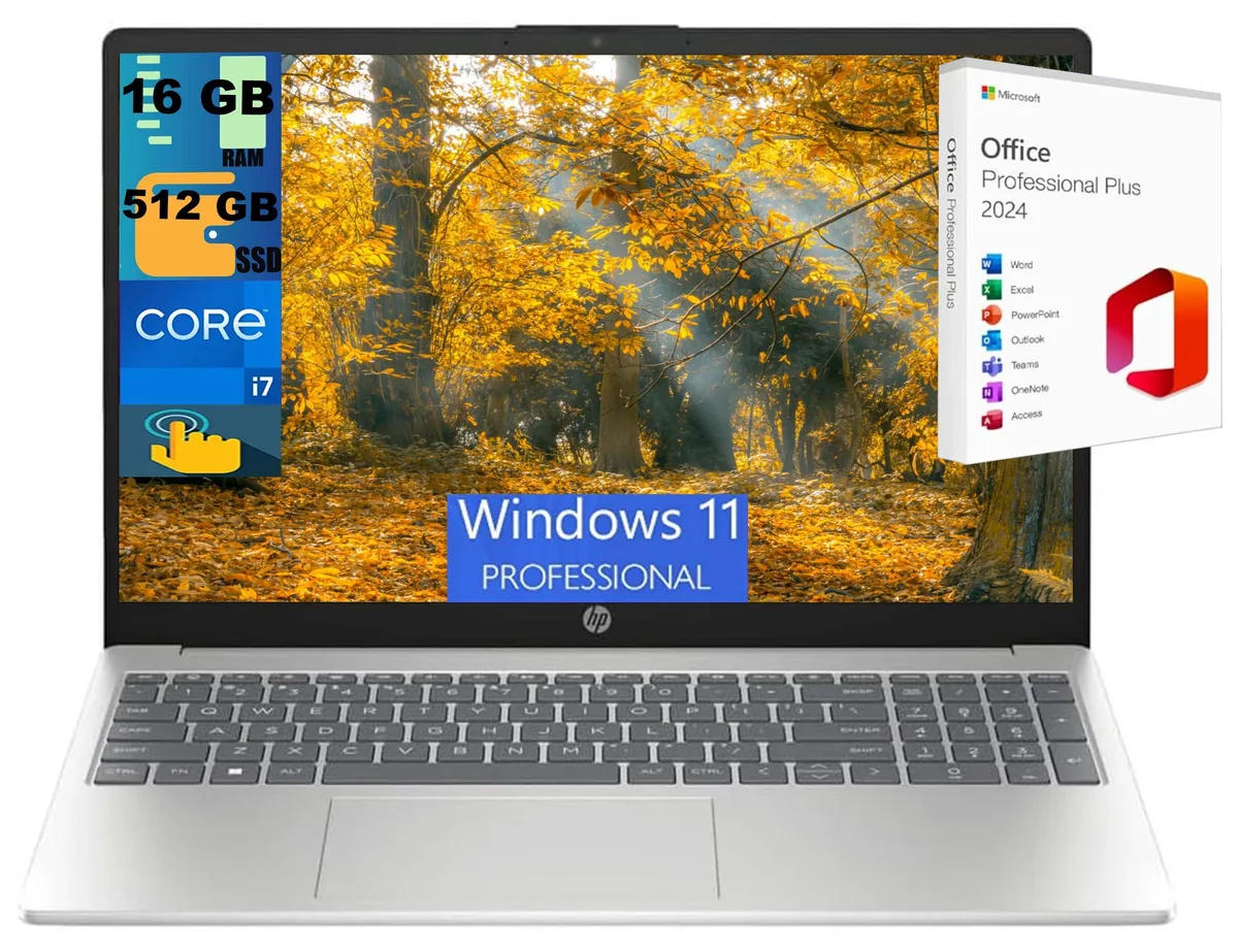 HP HP 15 laptop i7-1355U 16GB 512GB 15.6" FHD touchscreen — photo du produit