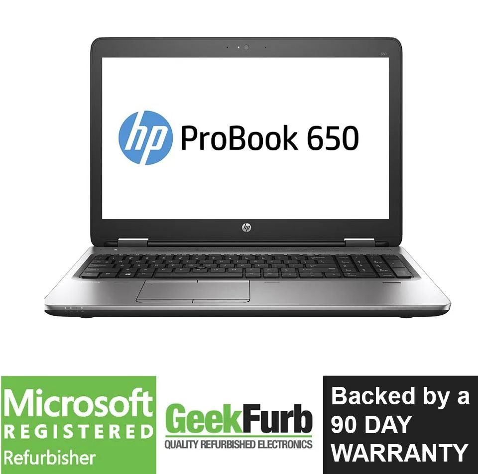 Silver HP ProBook 650 G2 15.6 inch laptop closed lid webcam visible