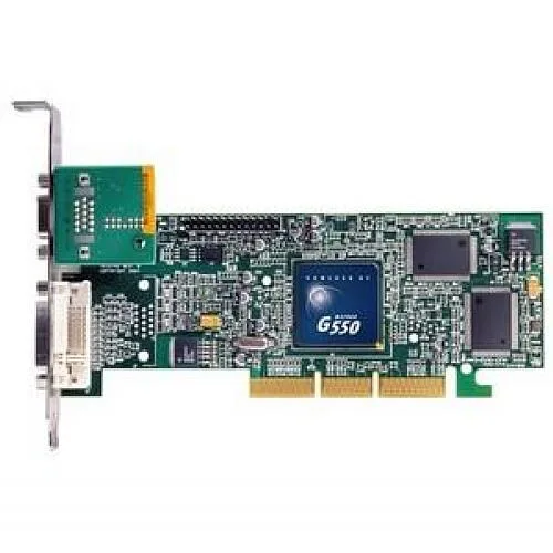 Matrox G550 AGP graphics card with DVI and dual monitor support