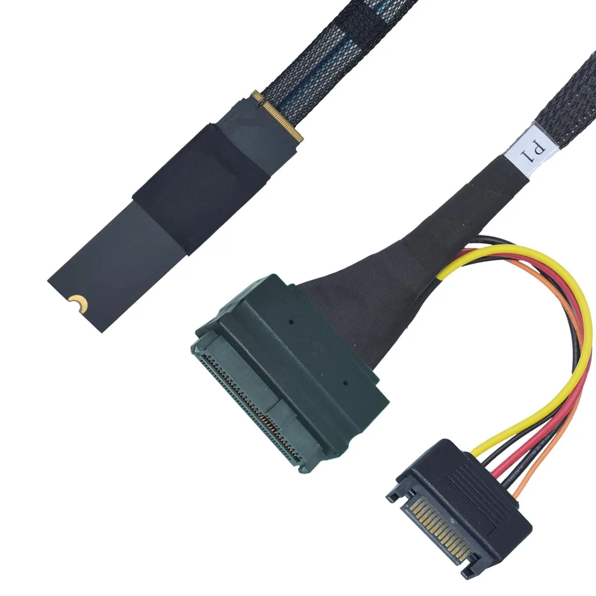 LetLinkSo LetLinkSo LLS-CB-1MT1UT-01 PCIe 5.0 M.2 to U.2 Adapter Left Exit 1.6ft — Produktfoto