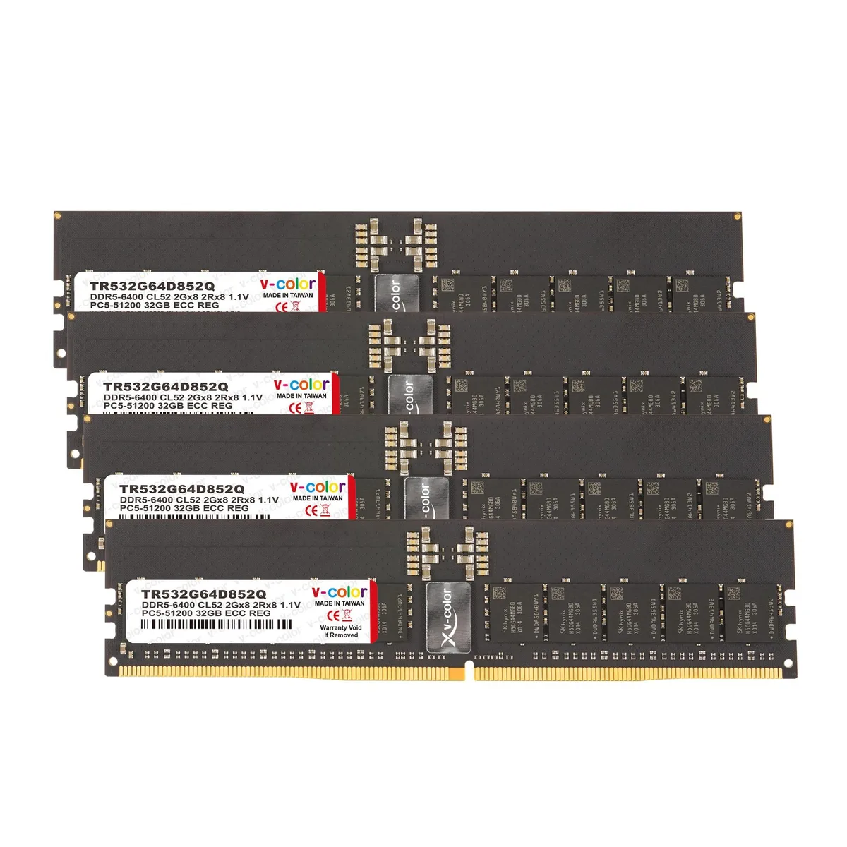V-color V-color TR532G64D852Q 128GB (4x32GB) DDR5 6400 CL52 ECC R-DIMM server RAM — photo du produit