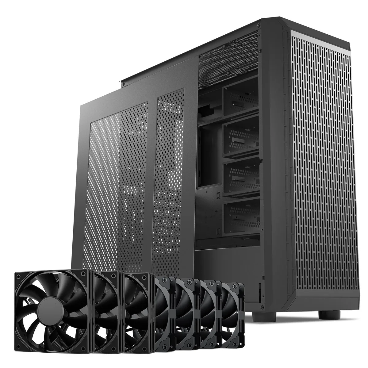 DARKROCK DARKROCK Classico Storage Master ATX NAS PC Case 10×3.5" 3×2.5" 7×120mm Fans Black — photo du produit