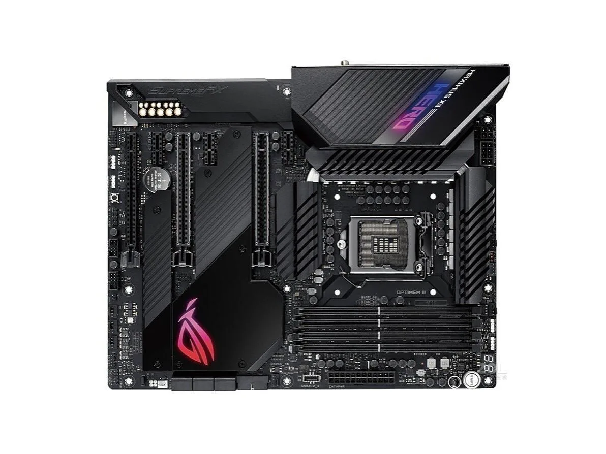 ASUS ROG Maximus XII Hero ATX motherboard black finish with silver heatsinks and rear I/O shield