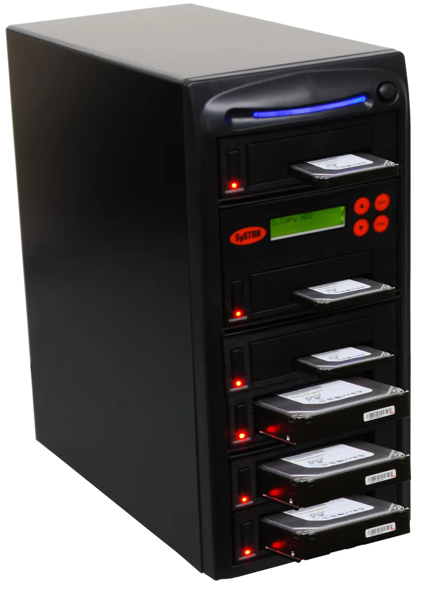 Systor Systor 1:5 SATA Hard Drive Duplicator &amp; Sanitizer 9GB/min 150MB/sec Dual Port Hot Swap — produktfoto