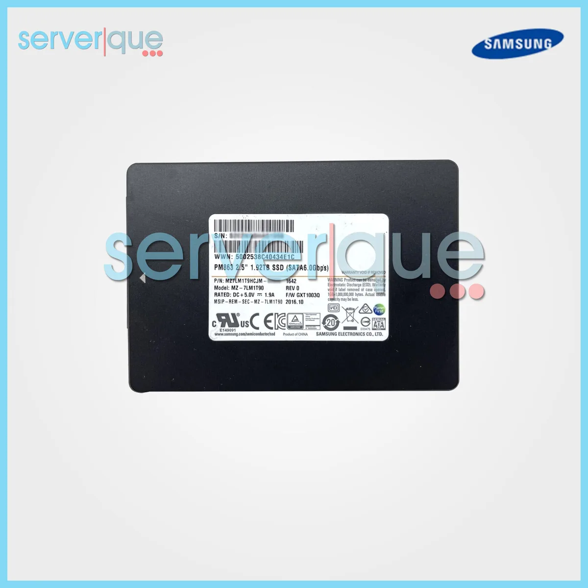 SAMSUNG SAMSUNG PM863 1.92TB SATA 2.5" internal SSD — produktbild