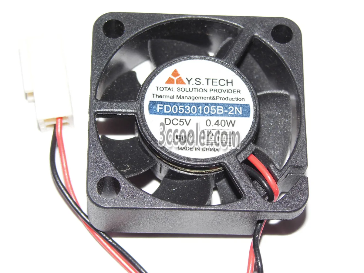Black 30mm square mini fan with two wires and two pins